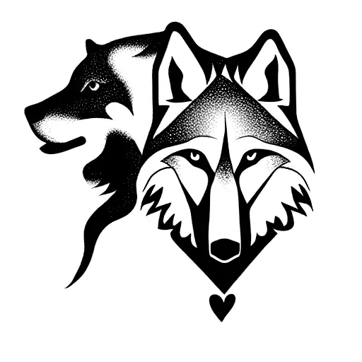 Wolf Protecting A Child