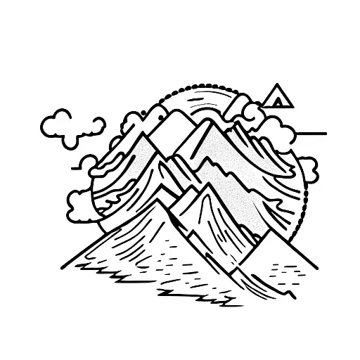 Mountain And Hikers
