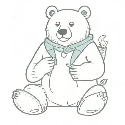 Captain Bear With A Blue Coatsmoking Weed