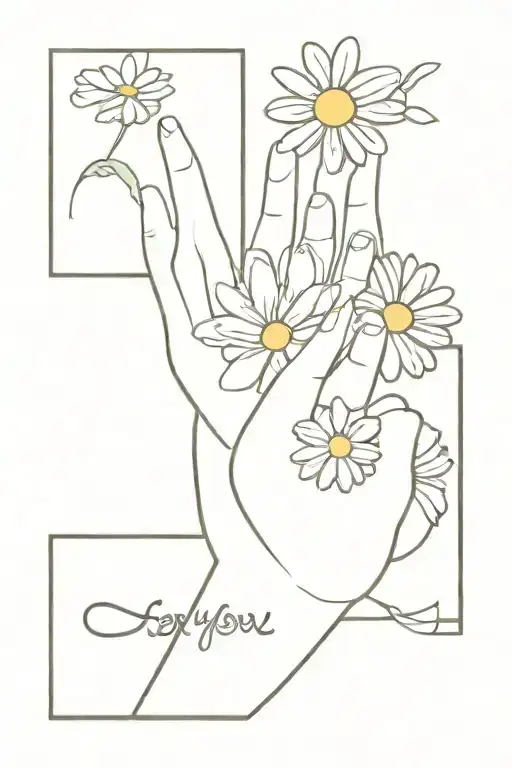 I Love You In Sign Language With Daisies And Infinity