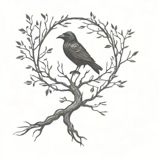 Raven And Tree Of Life