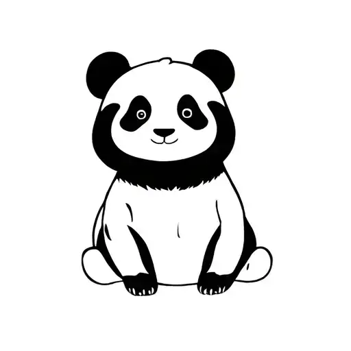 Lazy And Panda Sitting