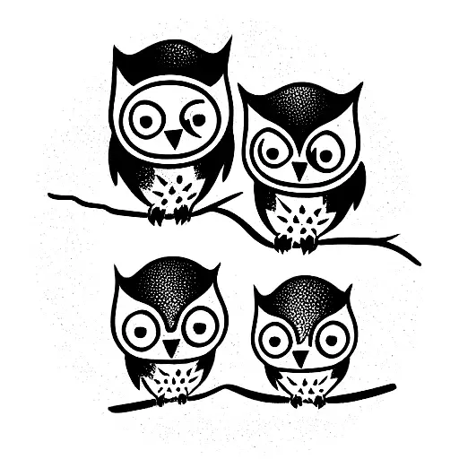4 Baby Owls
