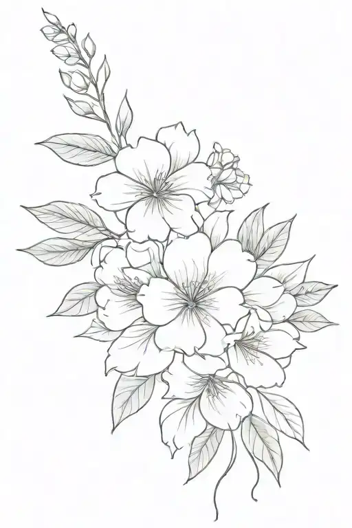 Birth Flowers Bouqet Tied