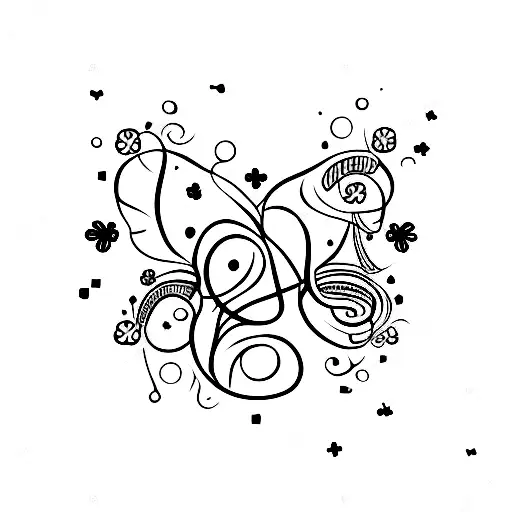 A Minimalist Tattoo Of A Clover Leaf Surrounded By Swirling Constellations
