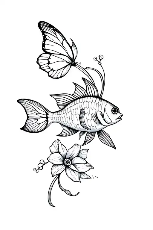 Rose Daffodil Butterfly Fish