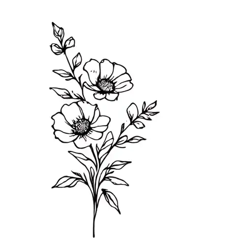 Floral For Child Silhouette