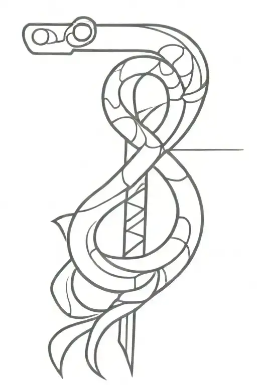 Ankh Symbol Snake Wrapped