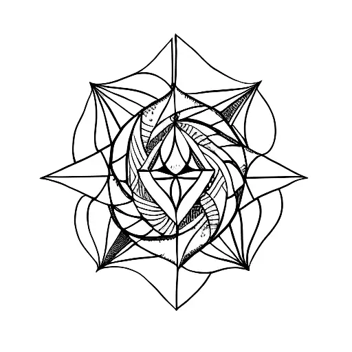 Create A Wrist Tattoo That Is Abstract Flowy Lines In The General Shape Of Triangle