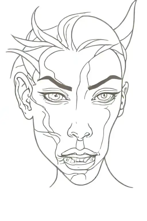 Monster Girl Face With Scar