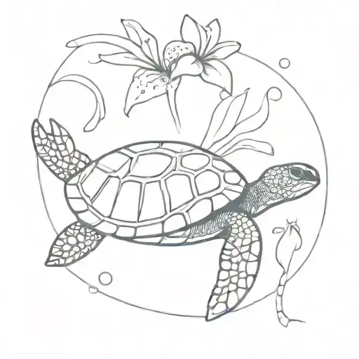Sea Turtle And Cali Lilly Wrapped