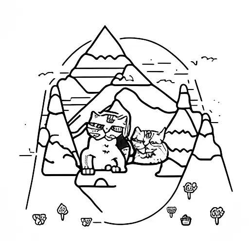 Simons Cat Sliding Down A Mountain