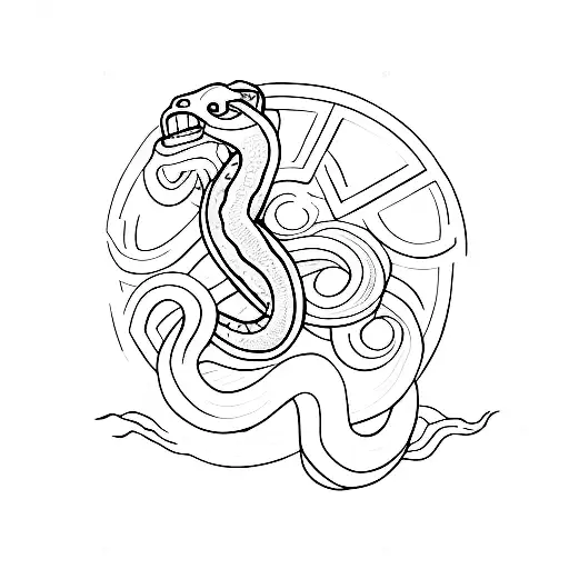 Letter M With A Snake