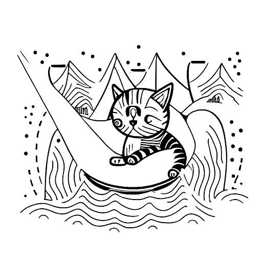 Cat Sliding Down A Mountain