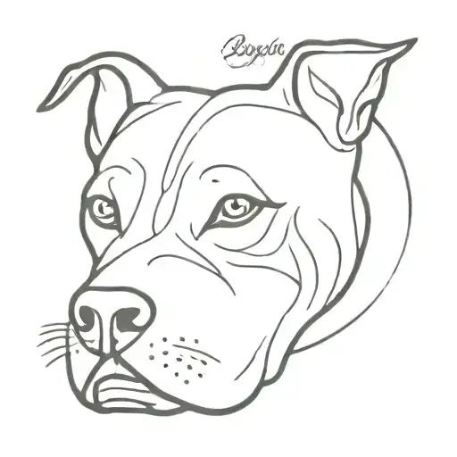 A Minimalist Tattoo Of Bryan's Name Intertwined With A Staffy Portrait