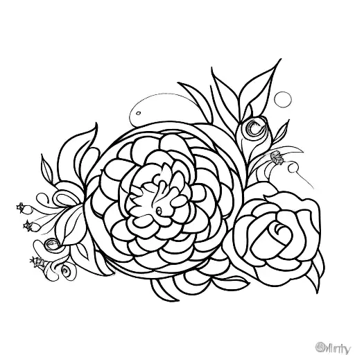 Fine Line Spine Tattoo With Flowers And Stars