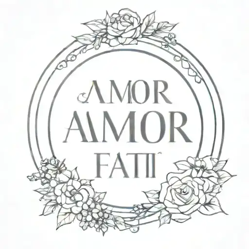 Amor Fati Written Circle No Flowers