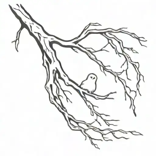 Ghost And Tree Branch