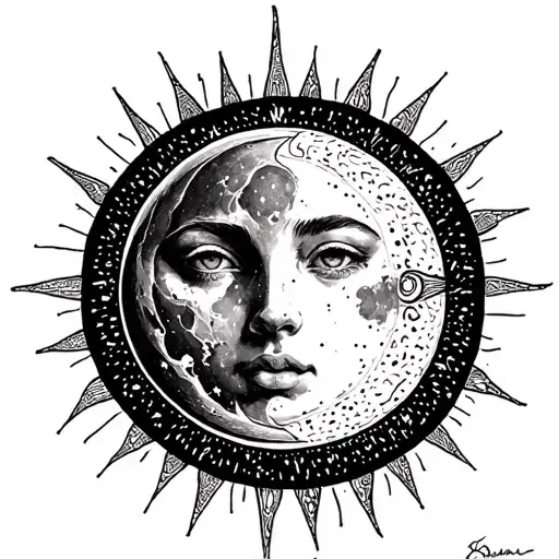 Moon Sun Signed Astrological Of The