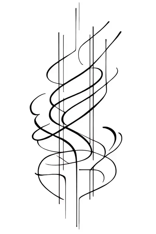 Courage Freedom Wealth Love Integrated Within Vertical Tattoo Lines