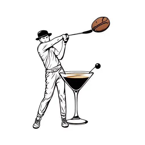 Golfer Hitting Coffee Bean Off An Espresso Martini