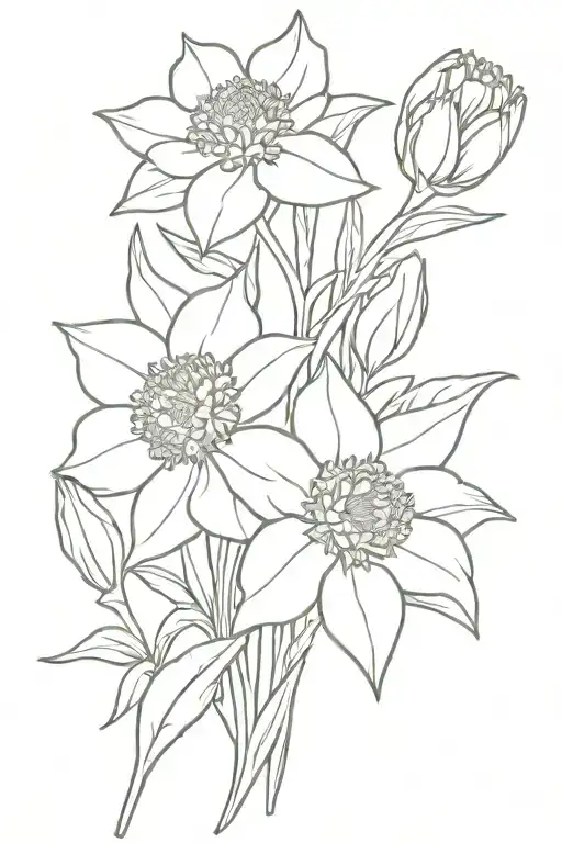 Marigold Daisy And Daffodil Bouquet