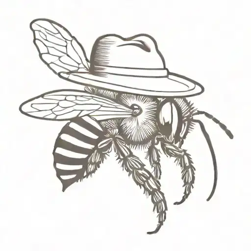 Honey Bee Wearing Cowboy Hat