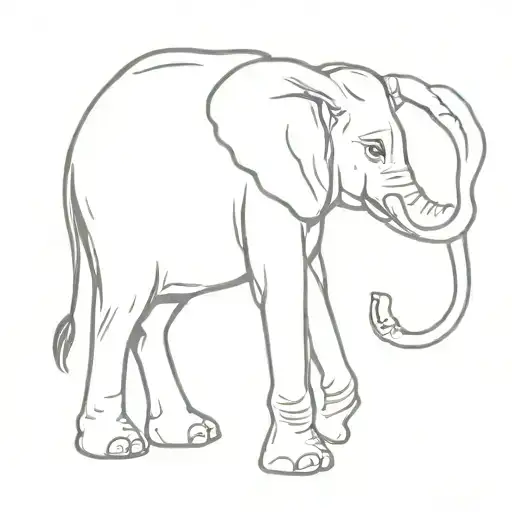 Elephant One Line Minimalistic