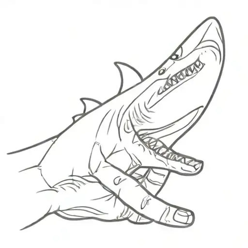 Shark Biting Off The Small Finger On A Hand