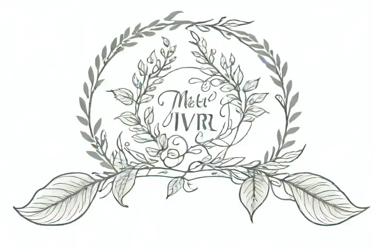 Memento Vivere Amor Fati Combined With Laurel Wreath Crown