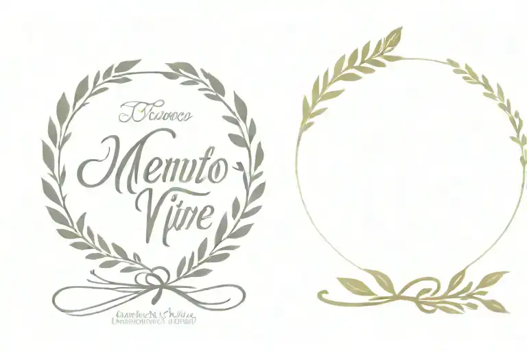 Memento Vivere Word And Amor Fati Word Combined With Laurel Wreath Crown