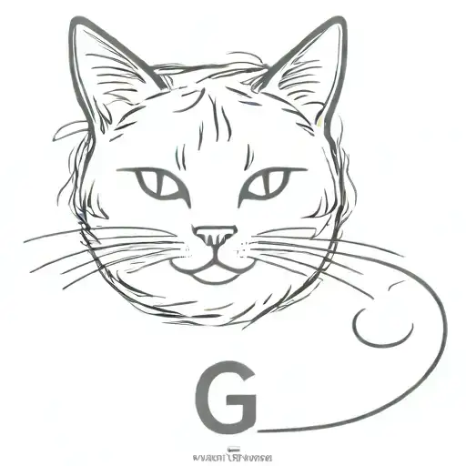 A Letter G With Cat Ears And Whiskers