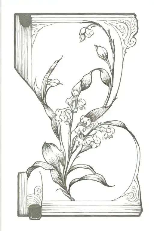 Lilly Of The Valley Flower In The Center Of An Open Book