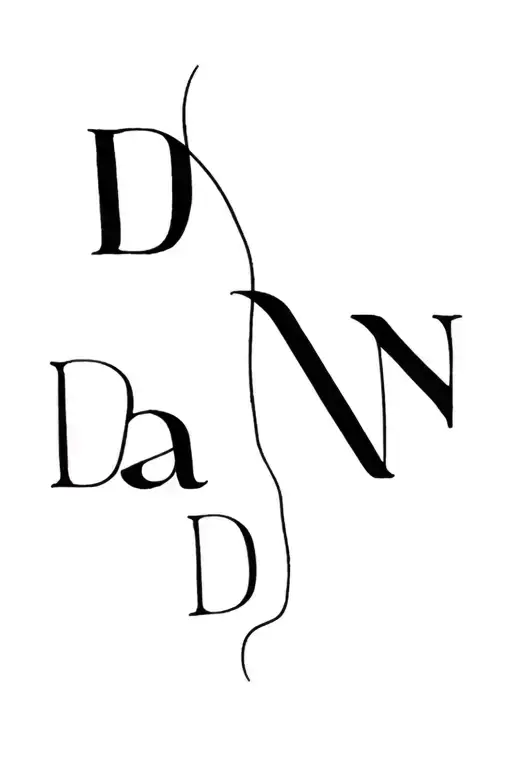Hidden Alphabet D A N D Tattoo In A Line
