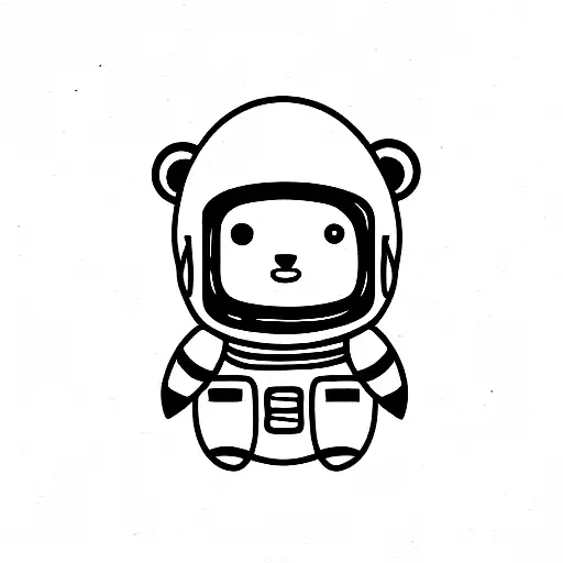 Cute Small Minimal Chibi Astronaut Bear