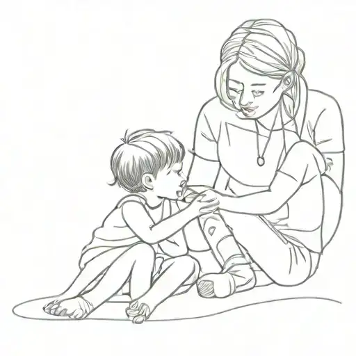 Older Brother Teaching Younger Sister