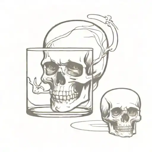 Small Skull And A Glass Of Port