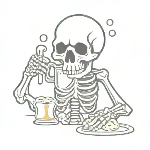 Skeleton Drinking Beer Mug