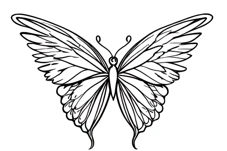 Butterfly And Angel Wing Fused