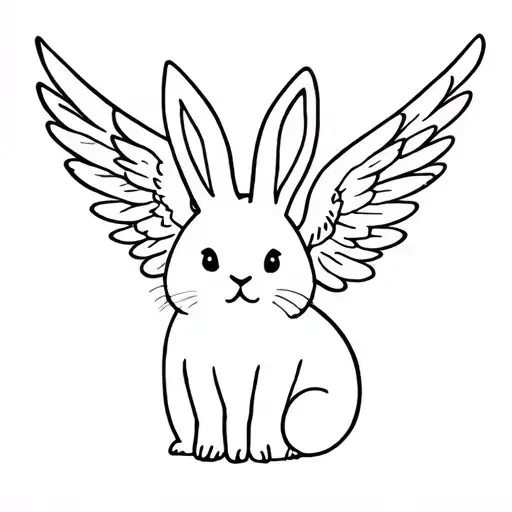 Bunny With Angel Wings