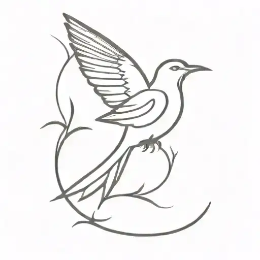 Addiction Recovery Symbol With Mockingbird Flying