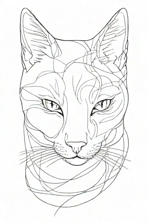 A Simple Singleline Minimalist Cat Side Profile View