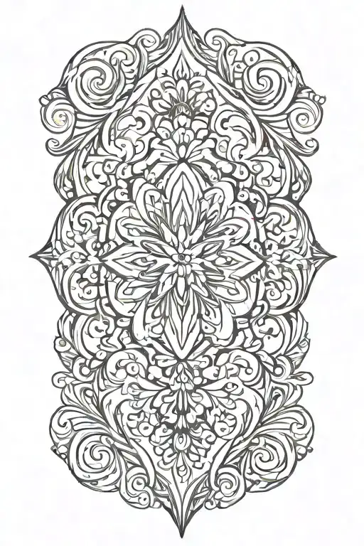 An Simple Delicated Ornamental Tattoo Design Featuring