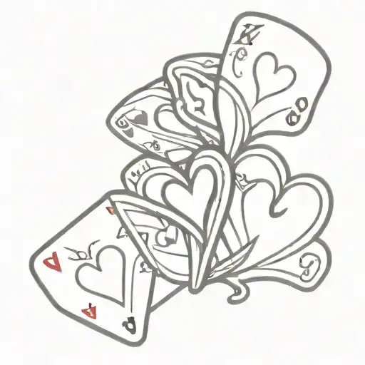 5 Hearts Playing Card