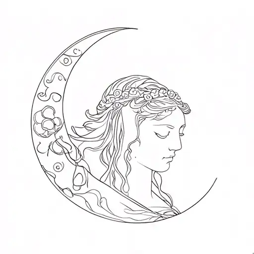 Music And Moon Artemis Greek Goddess