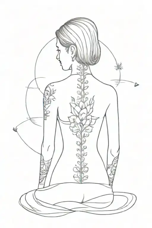 Feminine Spinal Tattoo That Combines Elements Of Spain And India