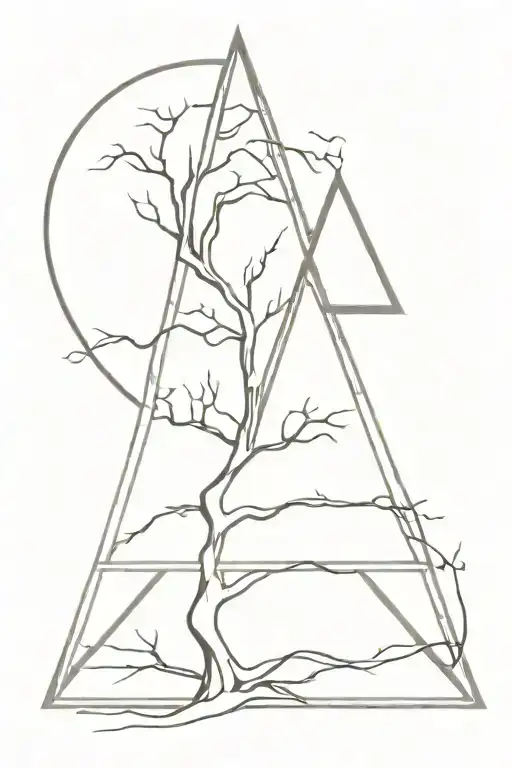 The Gondor Tree Inside A Triangle Outline Intertwined