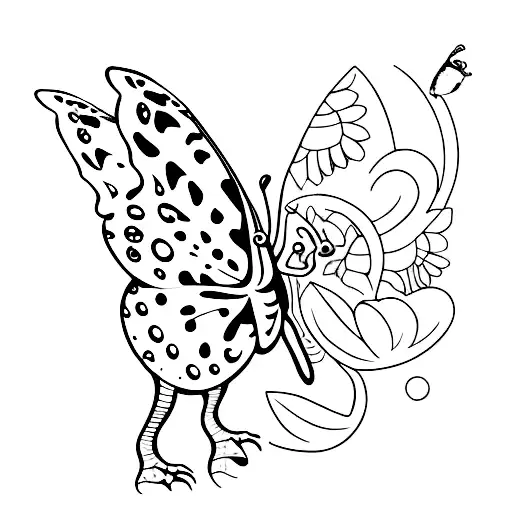 Dinosaur And Butterfly