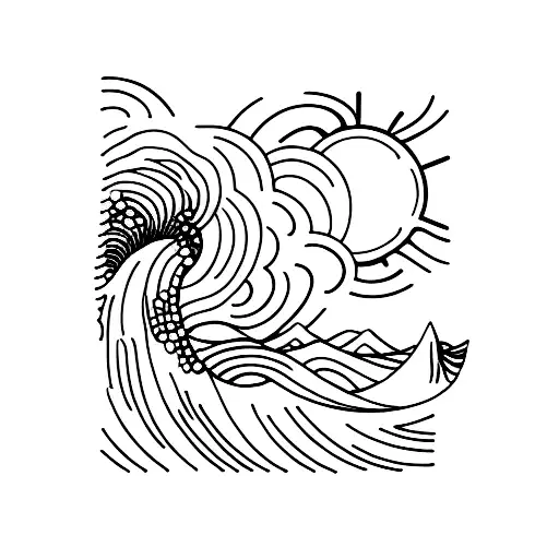 Waves And A Rising Sun