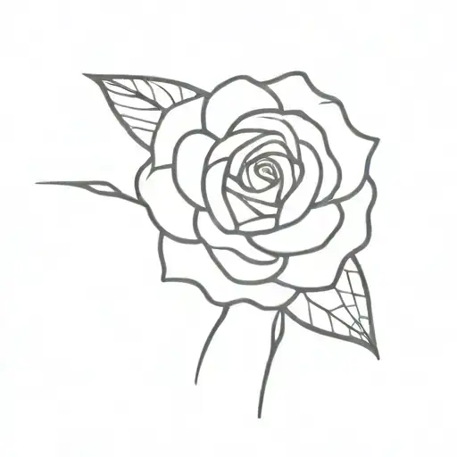 Fineline Rose With A&m Initials